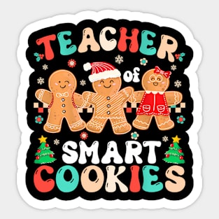 Groovy Teacher Of Smart Cookies Christmas Teacher Sticker